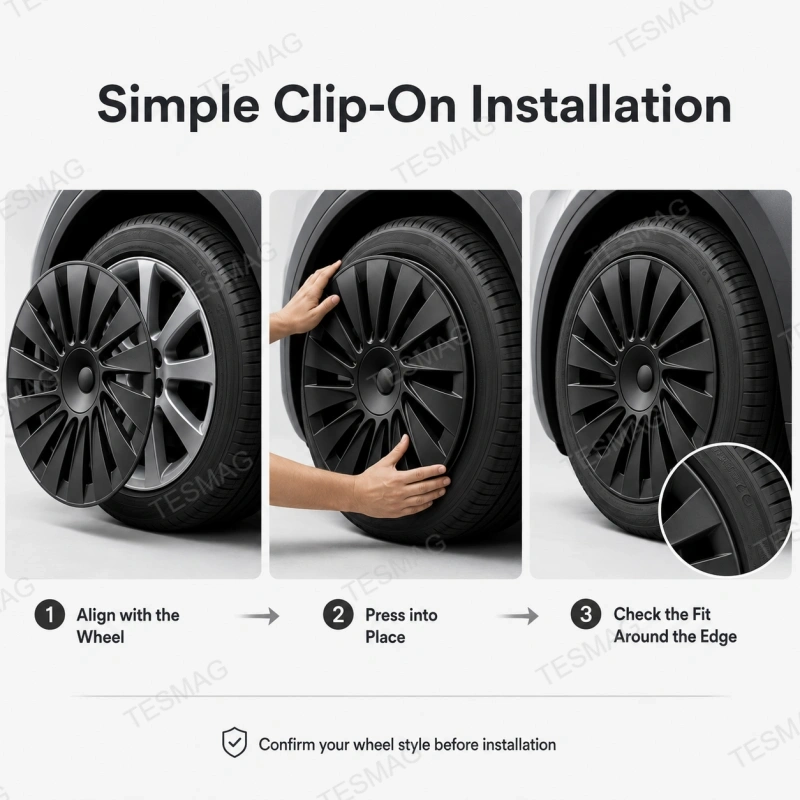 Matte Black Aero Wheel Covers for 2026 Model Y 18" Aperture Wheels – Set of 4
