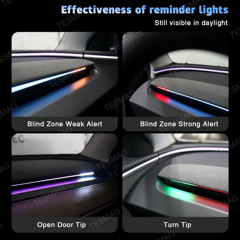 Smart BSD Ambient Lighting for Tesla Model 3/Y– Dynamic Alerts & Driving Effects