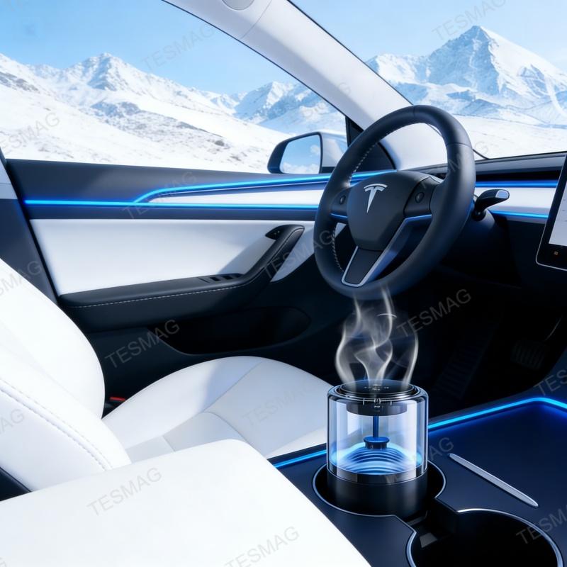 Smart Cloud Mist Car Diffuser with Ambient Light for Tesla Model 3/Y/S/X
