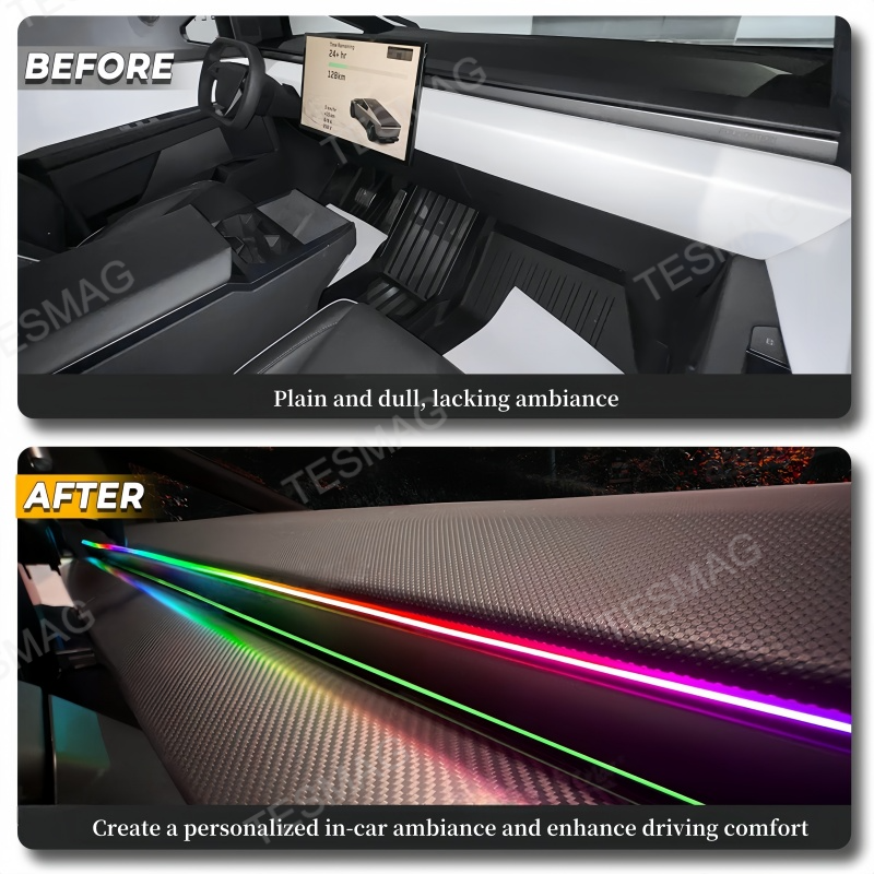 Smart Dashboard Ambient Lighting for Tesla Cybertruck