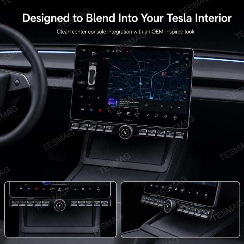 Smart Physical Button Controller with Rotary Climate Knob for Tesla Model 3/Y