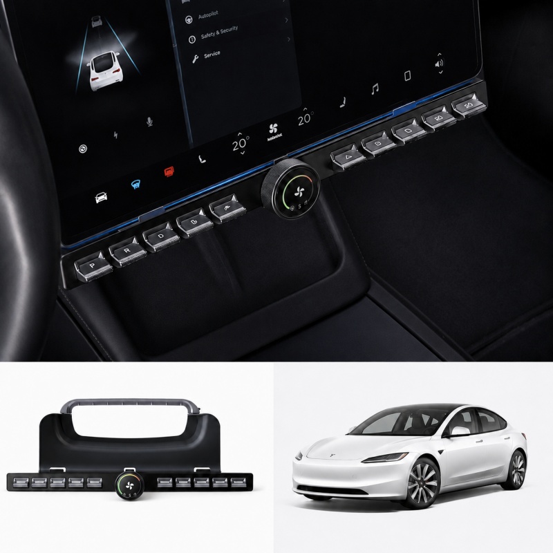 Smart Physical Button Controller with Rotary Climate Knob for Tesla Model 3/Y