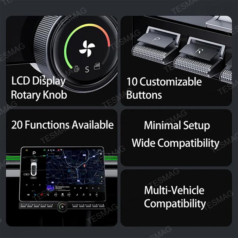 Smart Physical Button Controller with Rotary Climate Knob for Tesla Model 3/Y