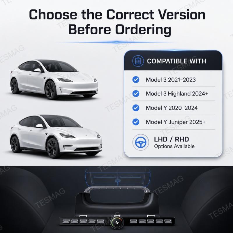 Smart Physical Button Controller with Rotary Climate Knob for Tesla Model 3/Y