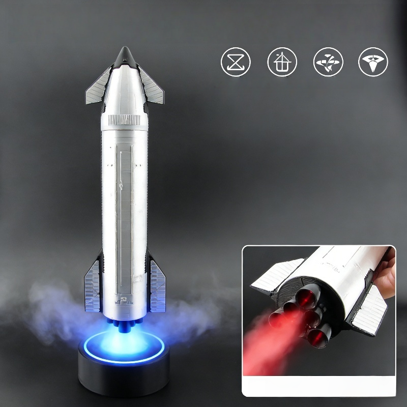 1:200 SpaceX Starship Rocket Model with Humidifier and LED Mist Flame