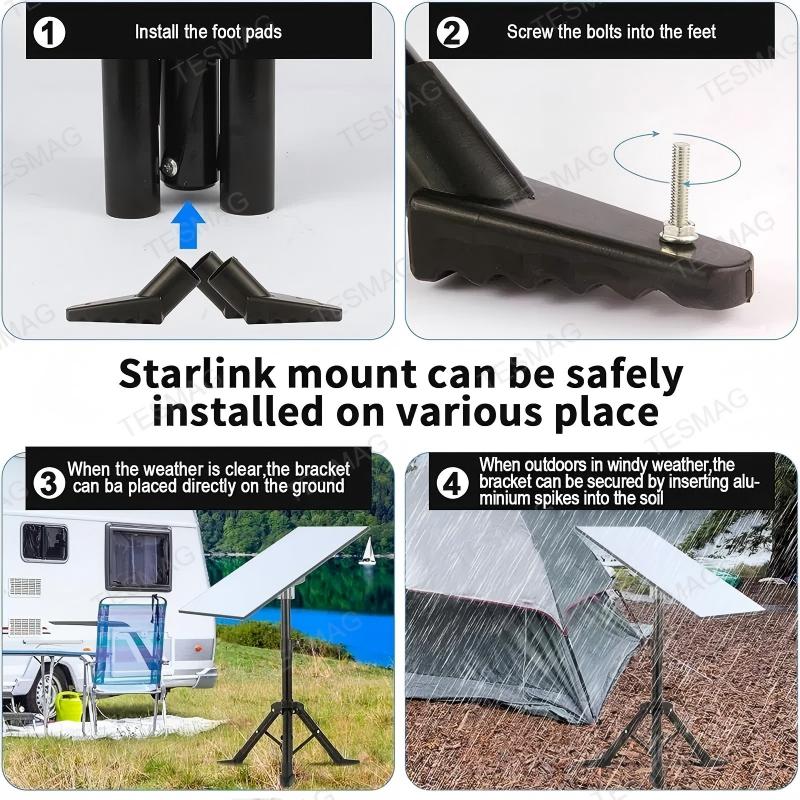 Starlink Gen 2 Triangular Folding Stand for Equipment & Outdoor Projects