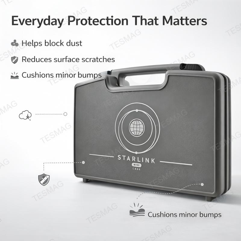 Starlink Mini Case - Sleek Protective Hard Shell Travel Bag for Tesla 