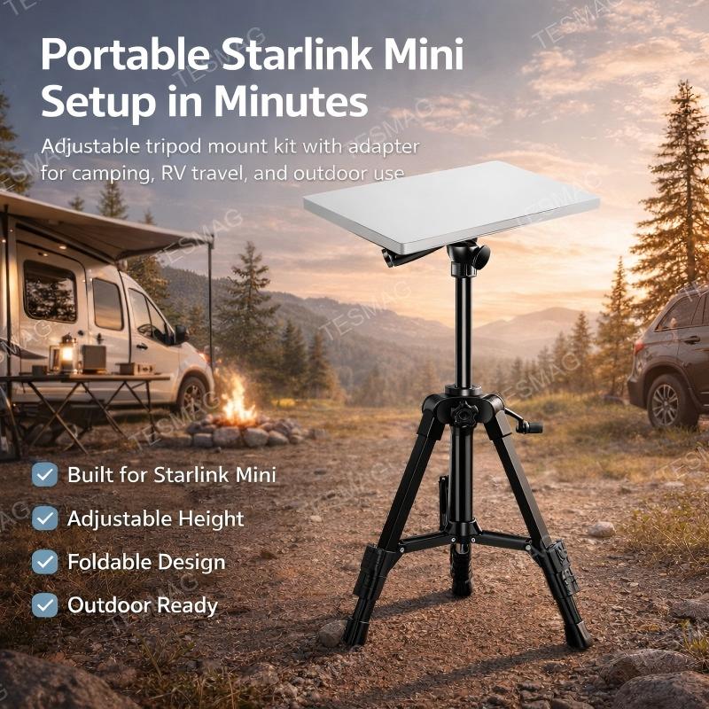 Starlink Mini Tripod Mount Kit with Adapter Base, Adjustable Portable Stand