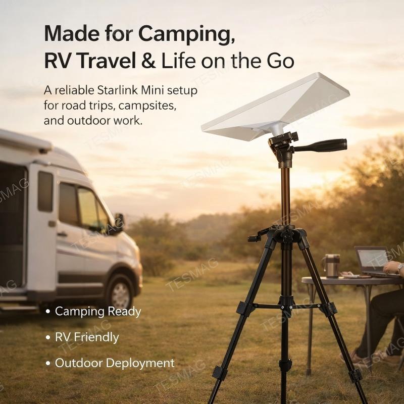 Starlink Mini Tripod Mount Kit with Adapter Base, Adjustable Portable Stand