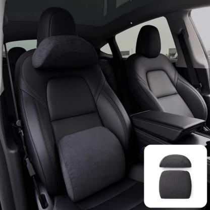 Suede Cushion and Neck Pillow for Tesla Model 3/Y/S/X 