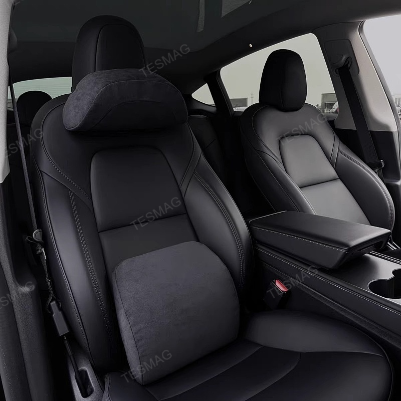 Suede Cushion and Neck Pillow for Tesla Model 3/Y/S/X 