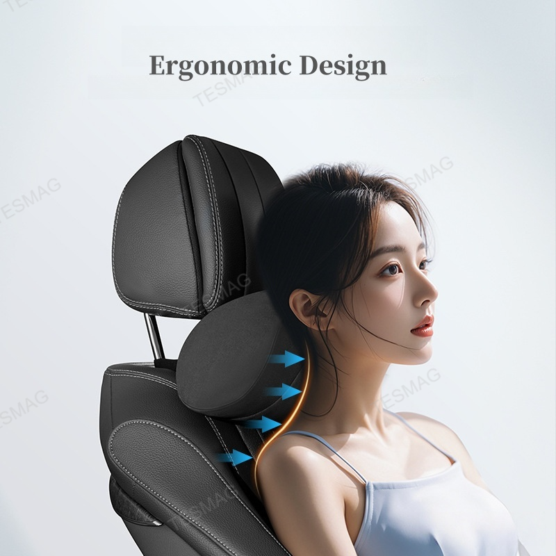 Suede Cushion and Neck Pillow for Tesla Model 3/Y/S/X 