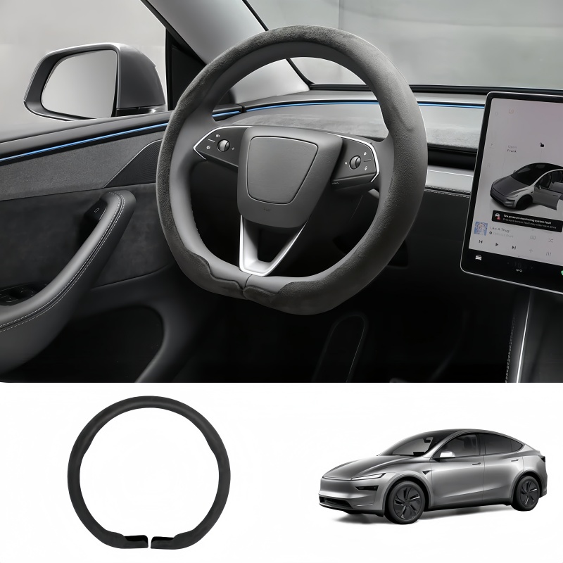 Suede Steering Wheel Cover for Tesla Model 3/Y