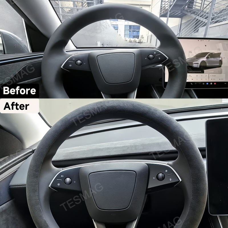 Suede Steering Wheel Cover for Tesla Model 3/Y
