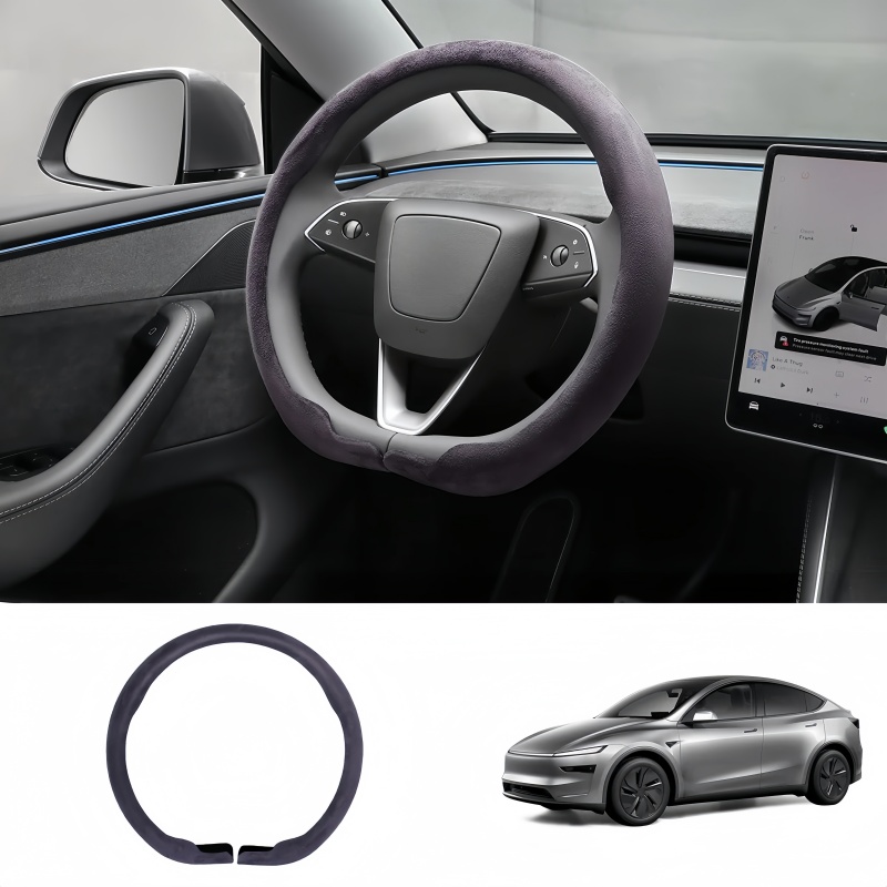 Suede Steering Wheel Cover for Tesla Model 3/Y