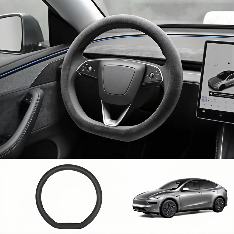 Suede Steering Wheel Cover for Tesla Model 3/Y