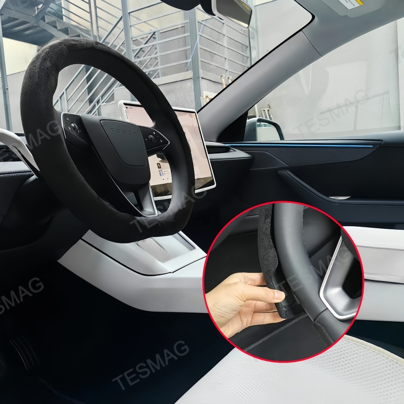 Suede Steering Wheel Cover for Tesla Model 3/Y