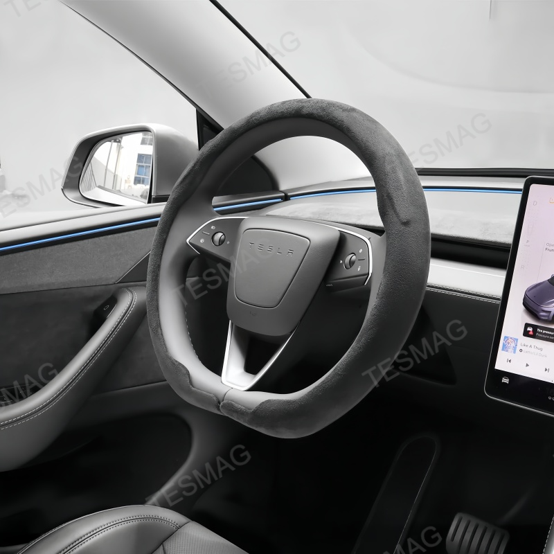Suede Steering Wheel Cover for Tesla Model 3/Y