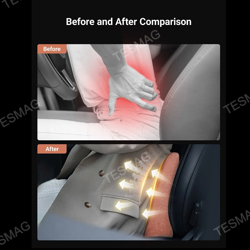 TITA Memory Foam Car Lumbar Support Cushion for Long Drives