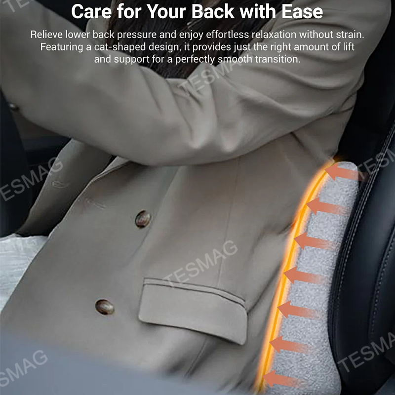 TITA Memory Foam Car Lumbar Support Cushion for Long Drives
