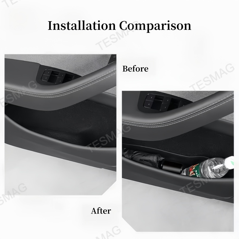 TPE Door Storage Mats and Cup Holder Liners for Tesla Model Y Juniper 2025+