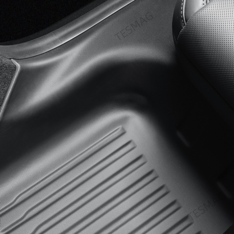 TPE Floor Mats with Door Sill Protection Strips for Tesla Model 3/Y 2023-2025