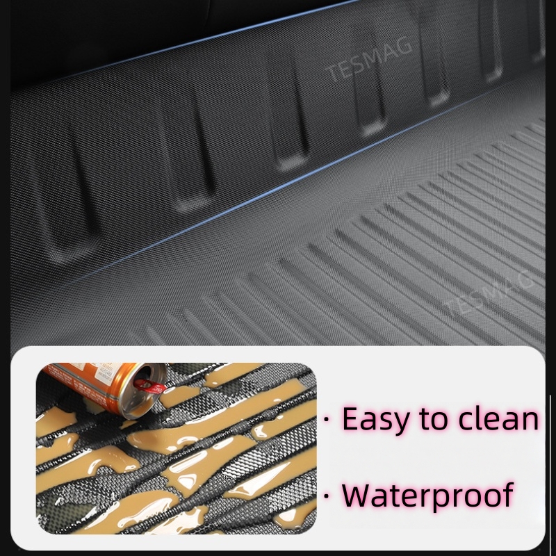 TPE Floor Mats with Door Sill Protection Strips for Tesla Model 3/Y 2023-2025