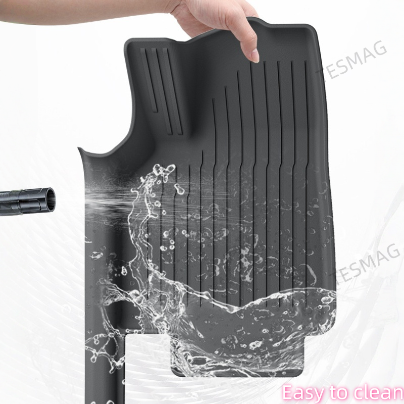 TPE Floor Mats with Door Sill Protection Strips for Tesla Model 3/Y 2023-2025