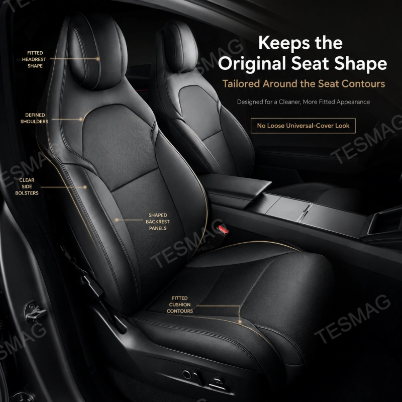 Full-Cover Nappa Leather Seat Covers for Tesla Model Y L 6-Seater