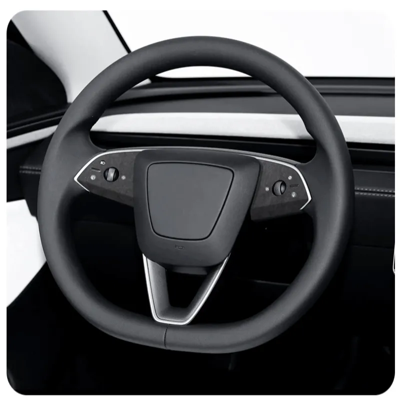 Tesla Model 3 Highland/Model Y Juniper Alcantara Steering Wheel Button Patch