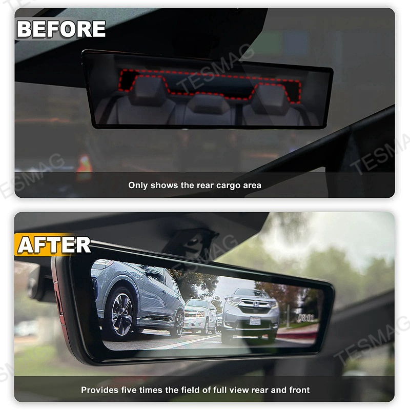 Tesla Cybertruck 8.2” Live Streaming Rear View Mirror