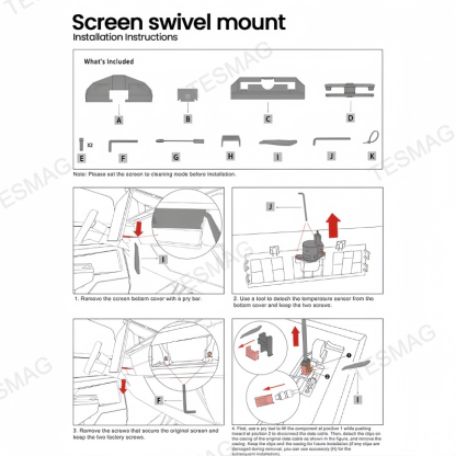 Tesla Cybertruck Swivel Screen Mount for Center Console