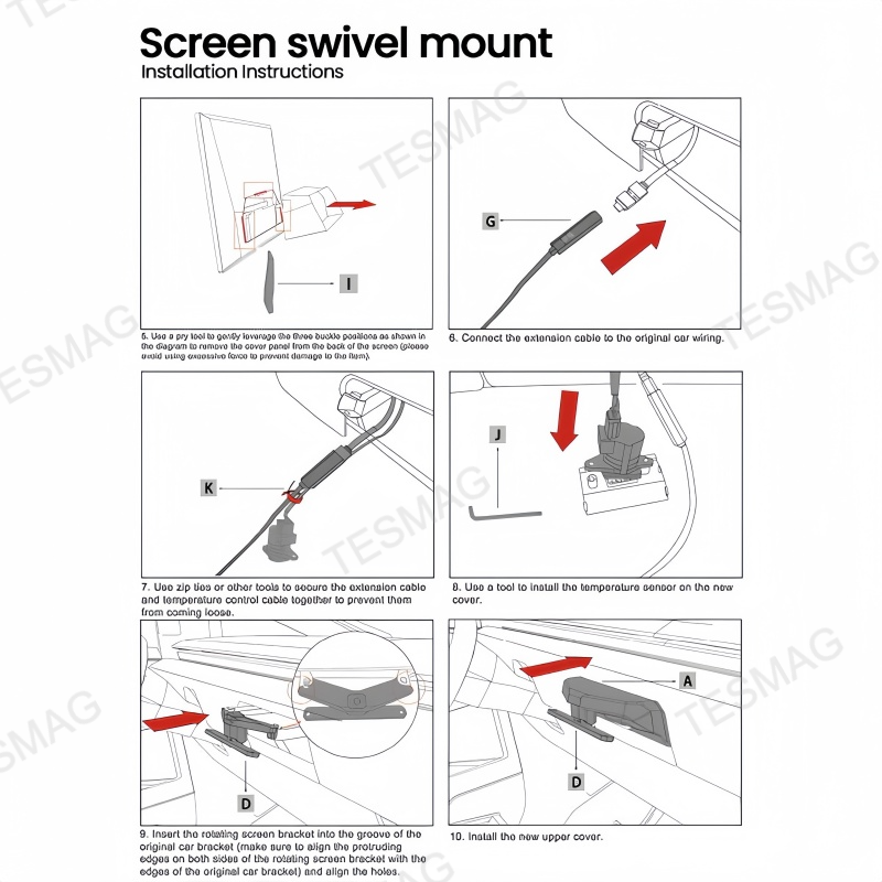 Tesla Cybertruck Swivel Screen Mount for Center Console
