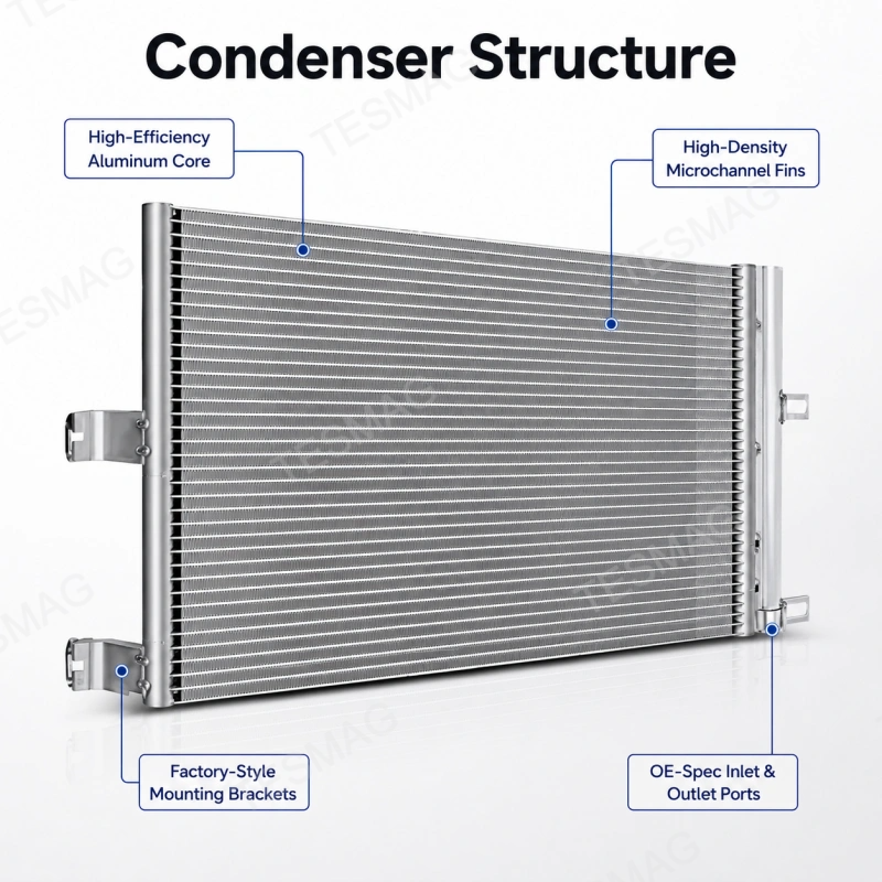A/C Condenser for Tesla Model 3 2017-2020 RWD/AWD | 1077083-00-B