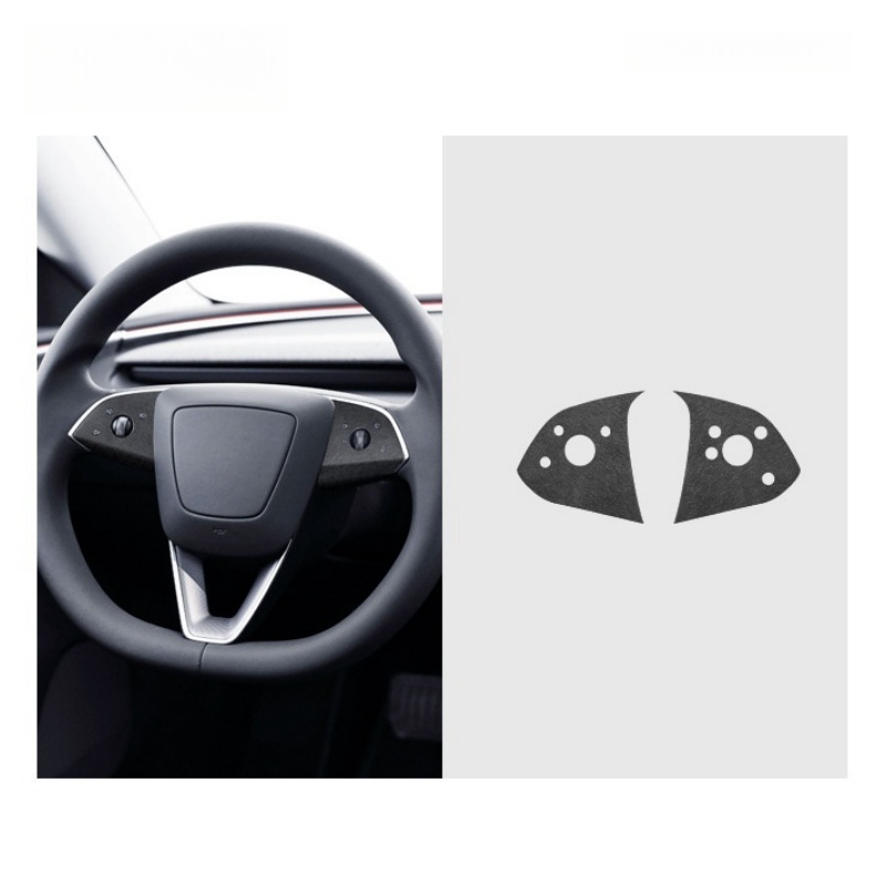 Tesla Model 3 Highland Alcantara Steering Wheel Button Patch