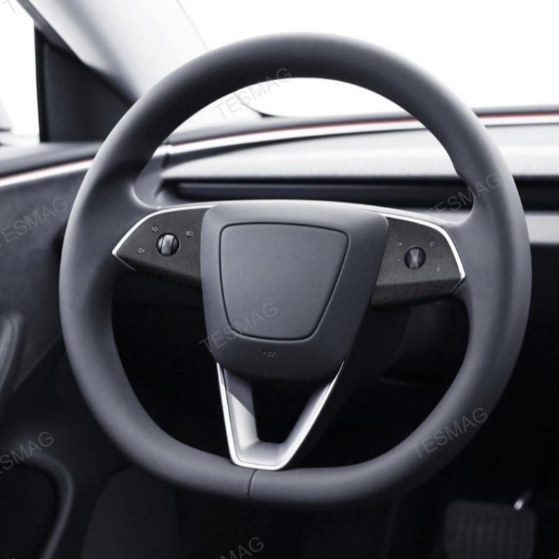 Tesla Model 3 Highland Alcantara Steering Wheel Button Patch