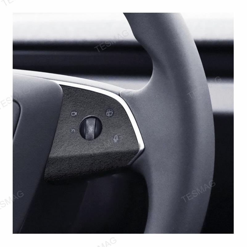 Tesla Model 3 Highland Alcantara Steering Wheel Button Patch