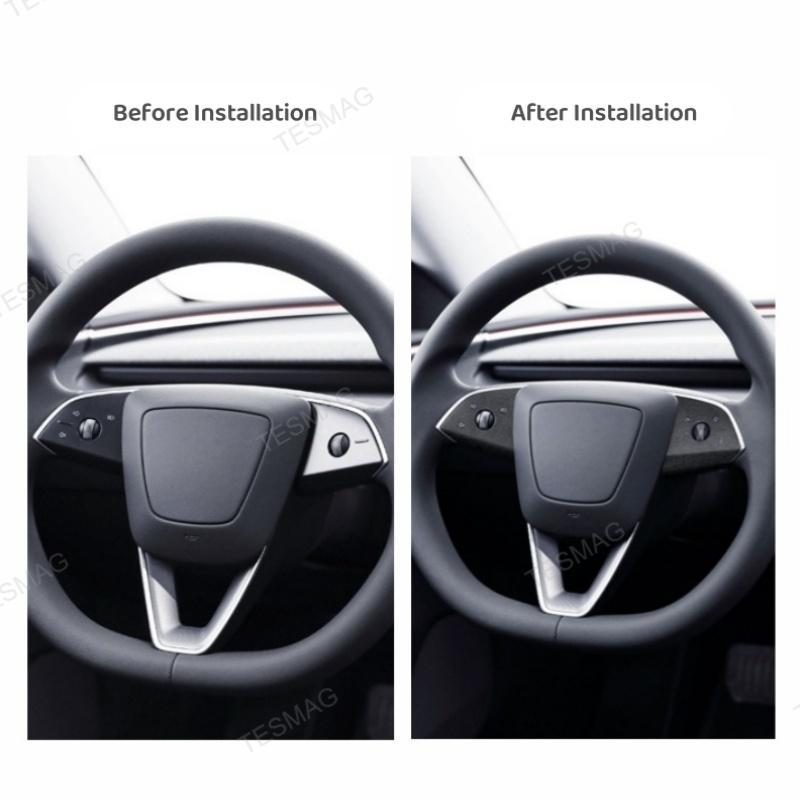 Tesla Model 3 Highland Alcantara Steering Wheel Button Patch