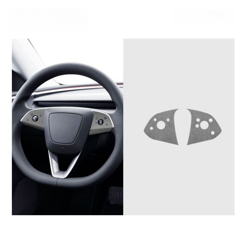 Tesla Model 3 Highland Alcantara Steering Wheel Button Patch