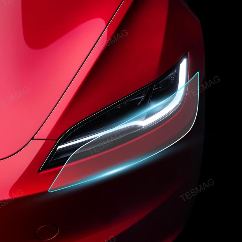 Tesla Model 3 Highland Black TPU Headlight & Tail Light Protection Film