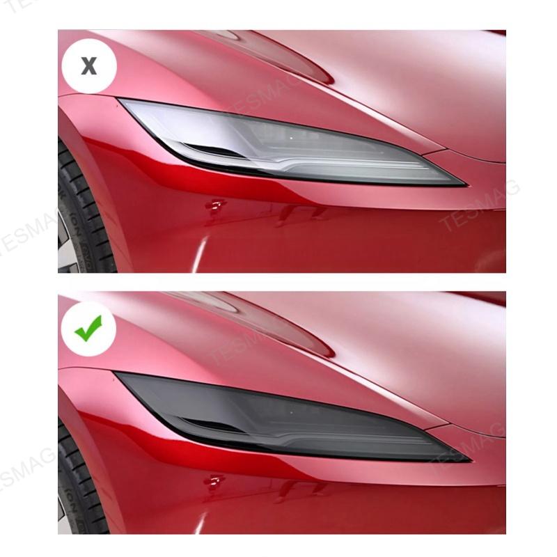 Tesla Model 3 Highland Black TPU Headlight & Tail Light Protection Film