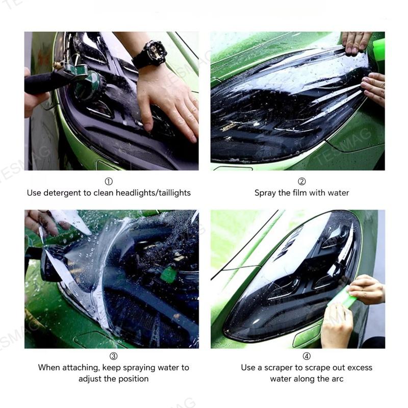 Tesla Model 3 Highland Black TPU Headlight & Tail Light Protection Film