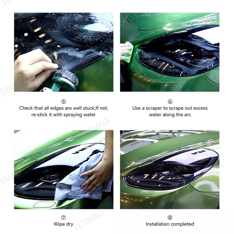 Tesla Model 3 Highland Black TPU Headlight & Tail Light Protection Film