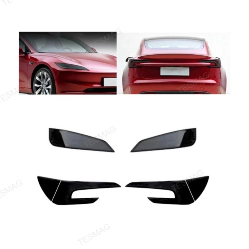 Tesla Model 3 Highland Black TPU Headlight & Tail Light Protection Film