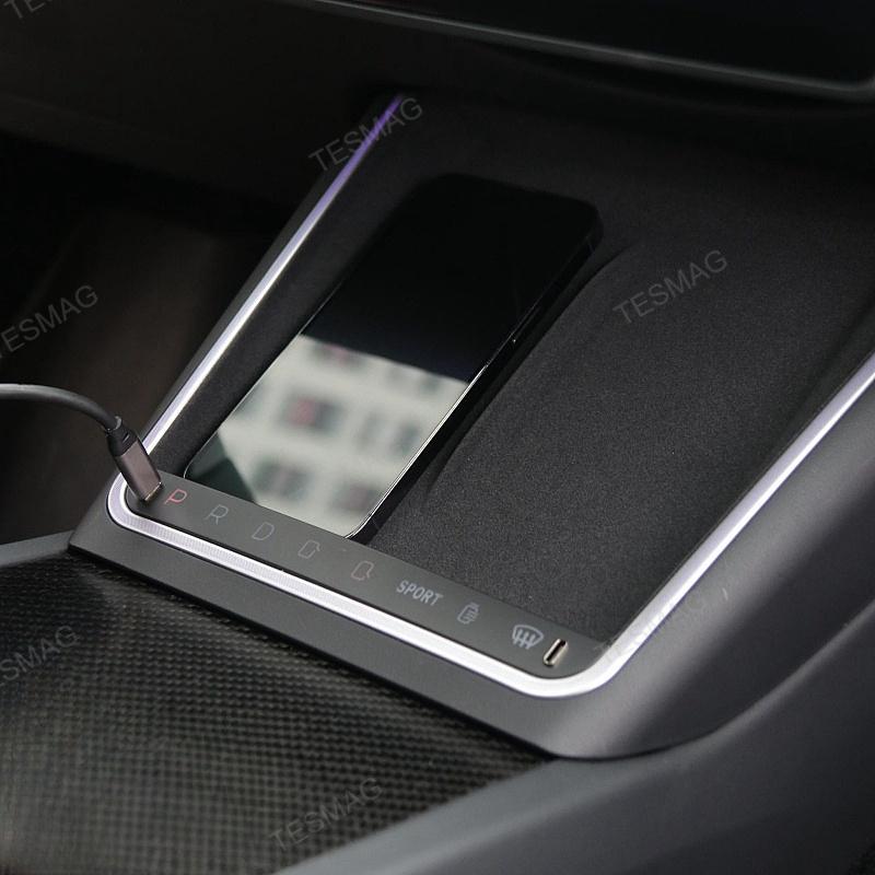 Tesla Model 3 Highland Wireless Smart Button Charging Plate with Ambient Light