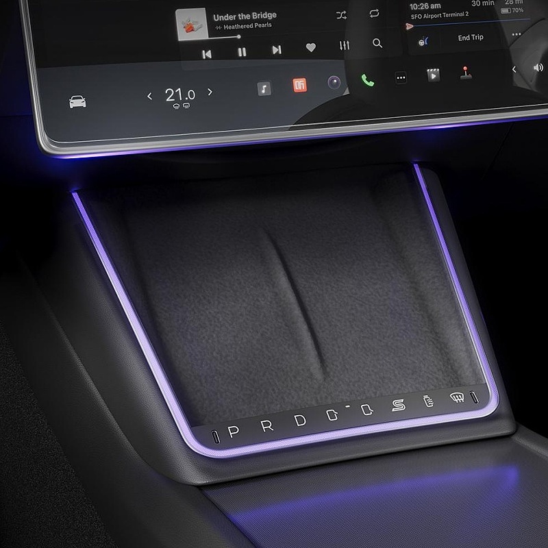 Tesla Model Y Juniper Wireless Smart Button Charging Plate with Ambient Light