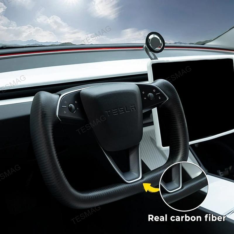 Tesla Model 3 Highland Yoke Steering Wheel With Full Real Carbon Fiber ...