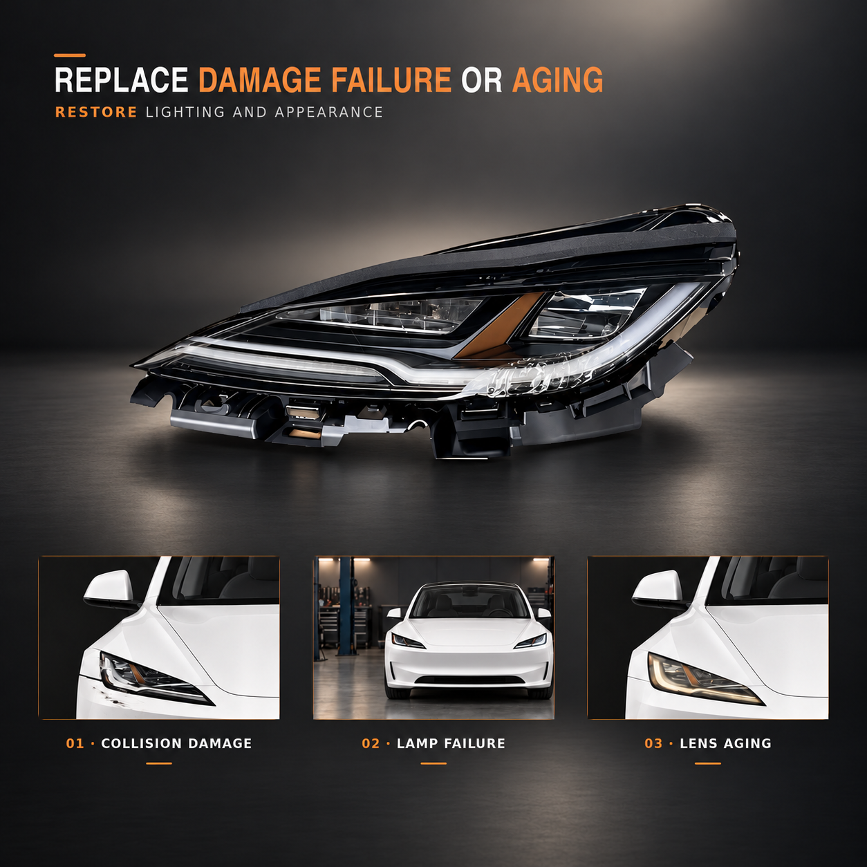 Headlight Assembly for Tesla Model 3 Highland 2024-2026 | EU & US | Left or Right