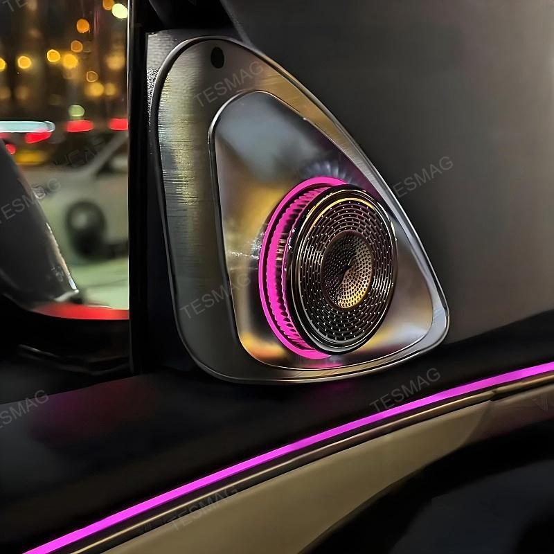 Tesla Model 3/Y/3Highland 4D Rotating Tweeter with LED Ambient Lightin ...