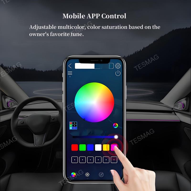 Tesla Model 3/Y/3Highland 4D Rotating Tweeter with LED Ambient Lighting